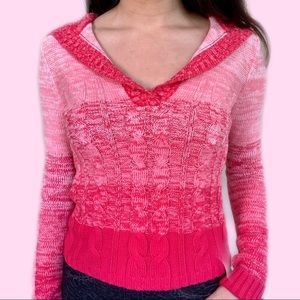 RED KNIT GRADIENT SWEATER